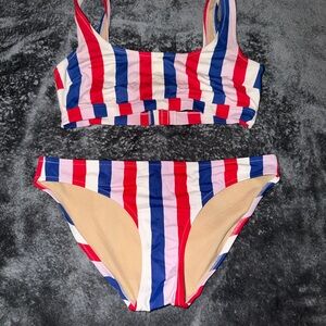 Old Navy Striped Bikini - Red, Blue, Pink, White